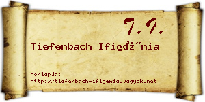 Tiefenbach Ifigénia névjegykártya